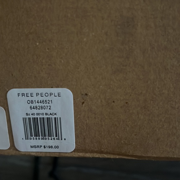 NWT Free People Mallory leather clog sandal heels black tan wood 10 - Picture 6 of 6